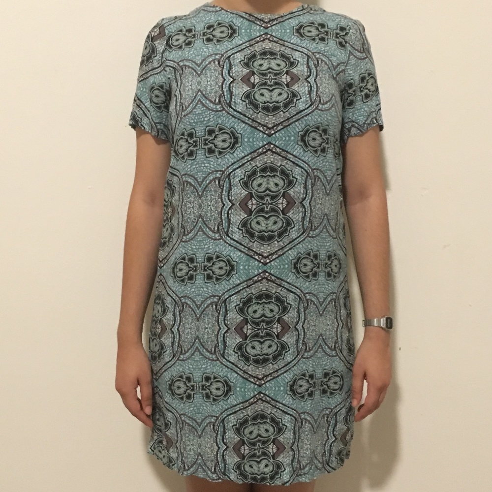 H&M Pattern Aqua Dress